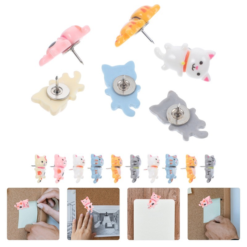 20Pcs Cute Resin Cat Push Pins - Office Furniture Online 评论和价格