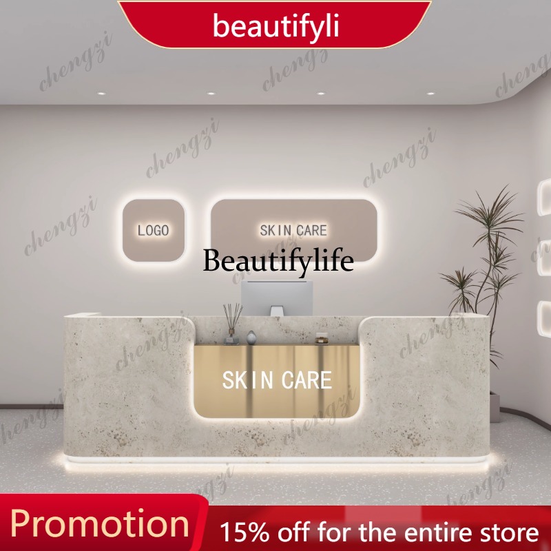 01A Logo Beauty Reception Desk - Office Furniture Logo 评论和价格