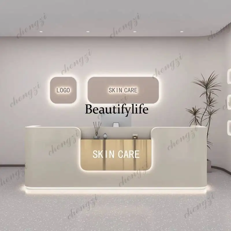 01A Logo Beauty Reception Desk - Office Furniture Logo 评论和价格