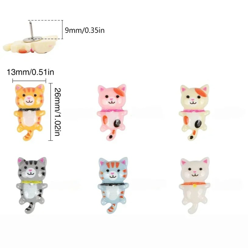 30Pcs Cute Resin Cat Push Pins - Office Furniture Online 评论和价格