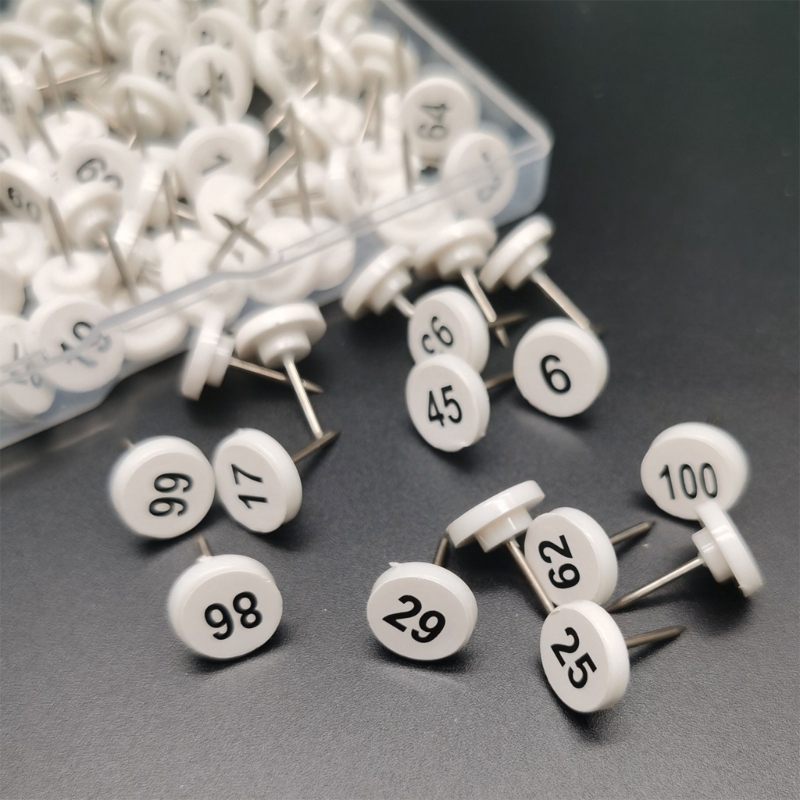 100Pcs Round Numbered Pushpins - Office Furniture Online 评论和价格